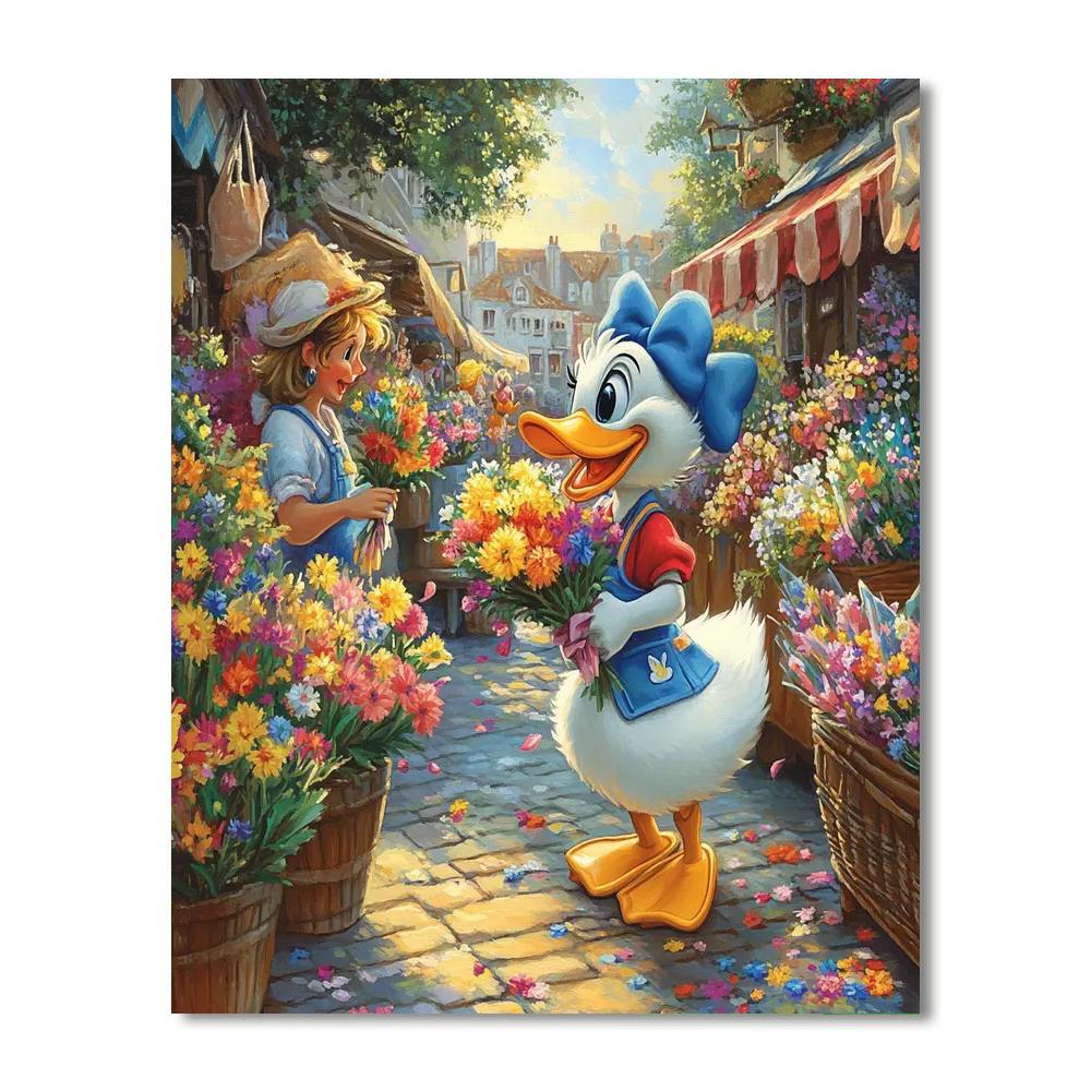 Daisy Duck Flower Market Numbered painting kits