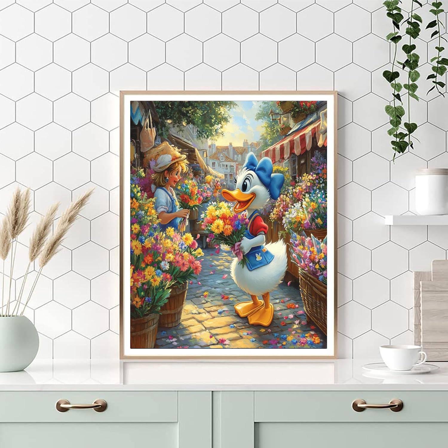 Daisy Duck Flower Market Numbered painting kits