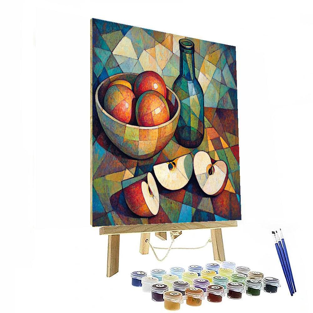 Pablo Picasso Inspired Cubist Still Life With Fruit Paint by numbers art