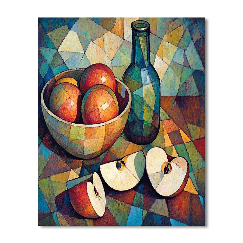 Pablo Picasso Inspired Cubist Still Life With Fruit Paint by numbers art