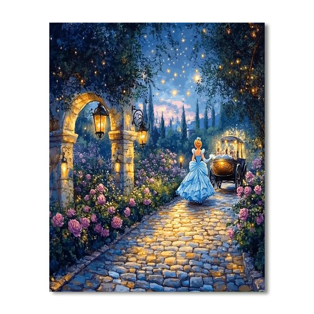 Cinderella Midnight Carriage paint by color
