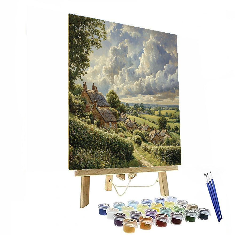 John Constable Inspired Countryside Village Number painting