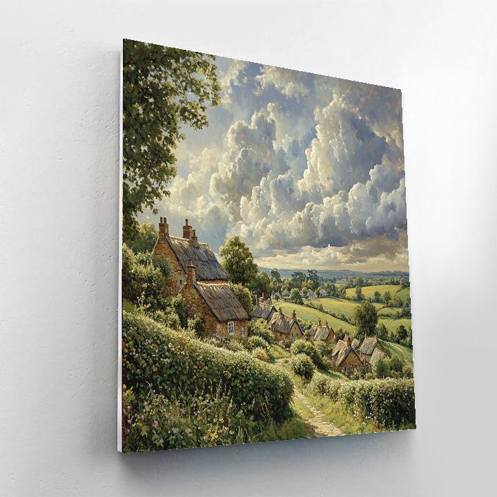 John Constable Inspired Countryside Village Number painting