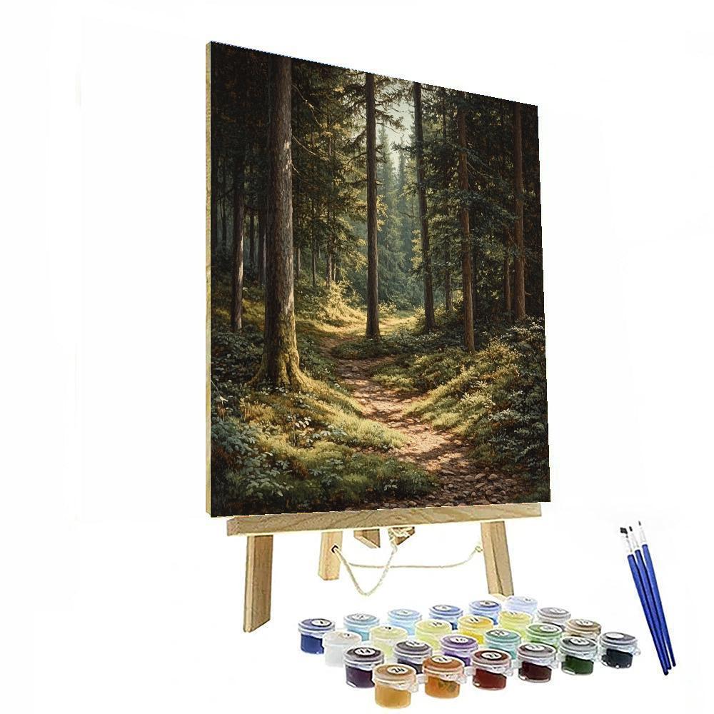 Gustave Courbet Inspired Forest Realism paint by color