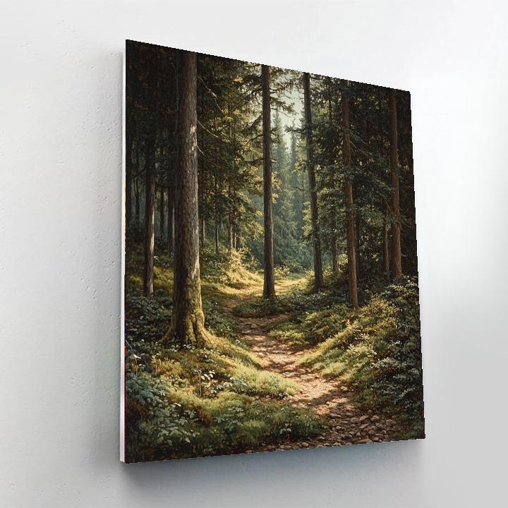 Gustave Courbet Inspired Forest Realism paint by color