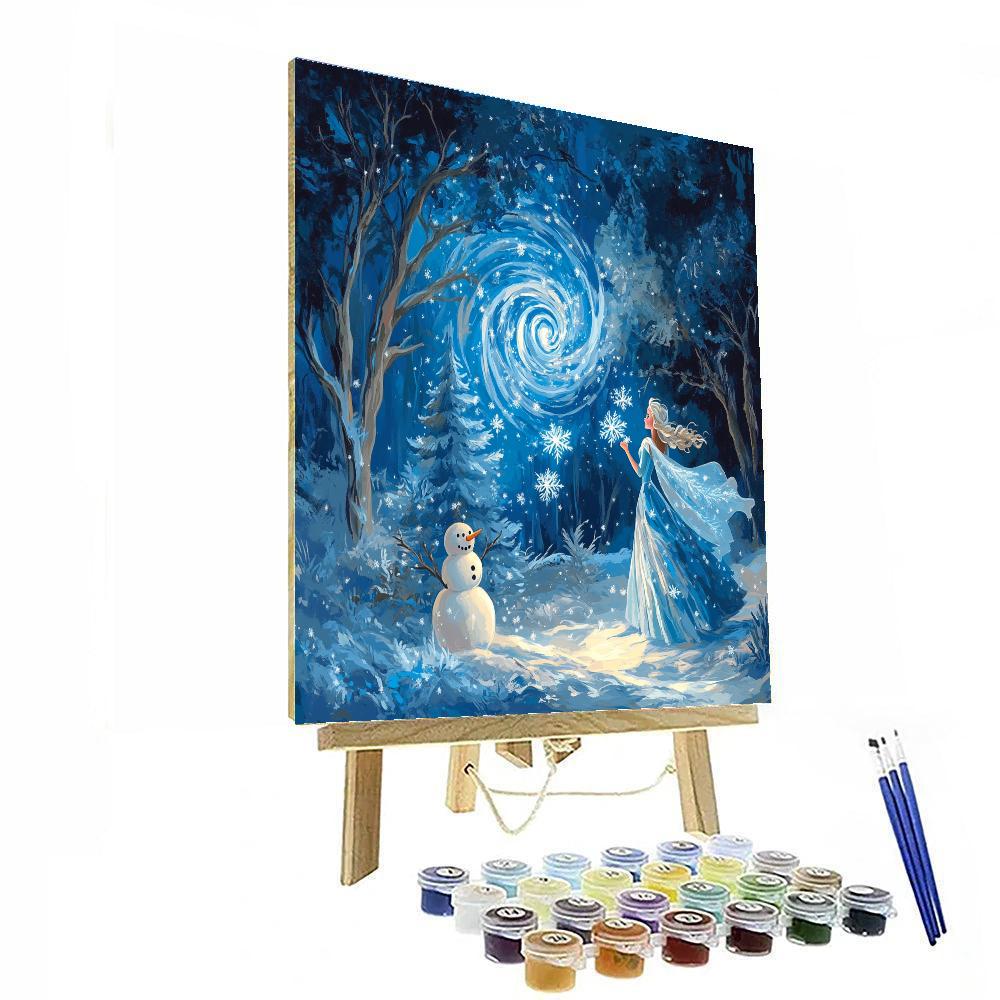 Elsa Snowflake Dance paint by color