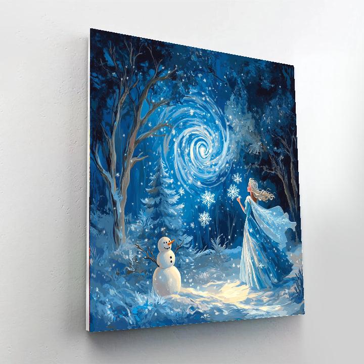 Elsa Snowflake Dance paint by color