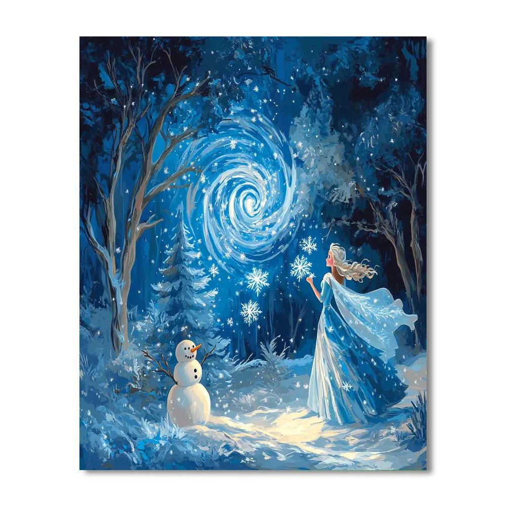 Elsa Snowflake Dance paint by color