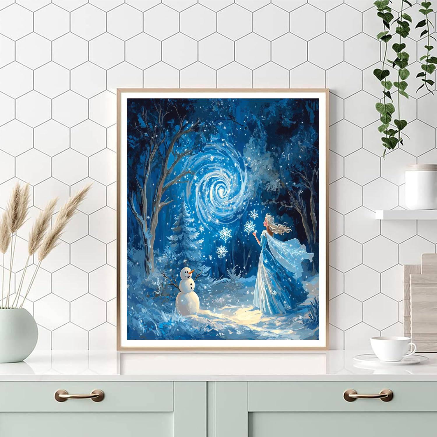 Elsa Snowflake Dance paint by color