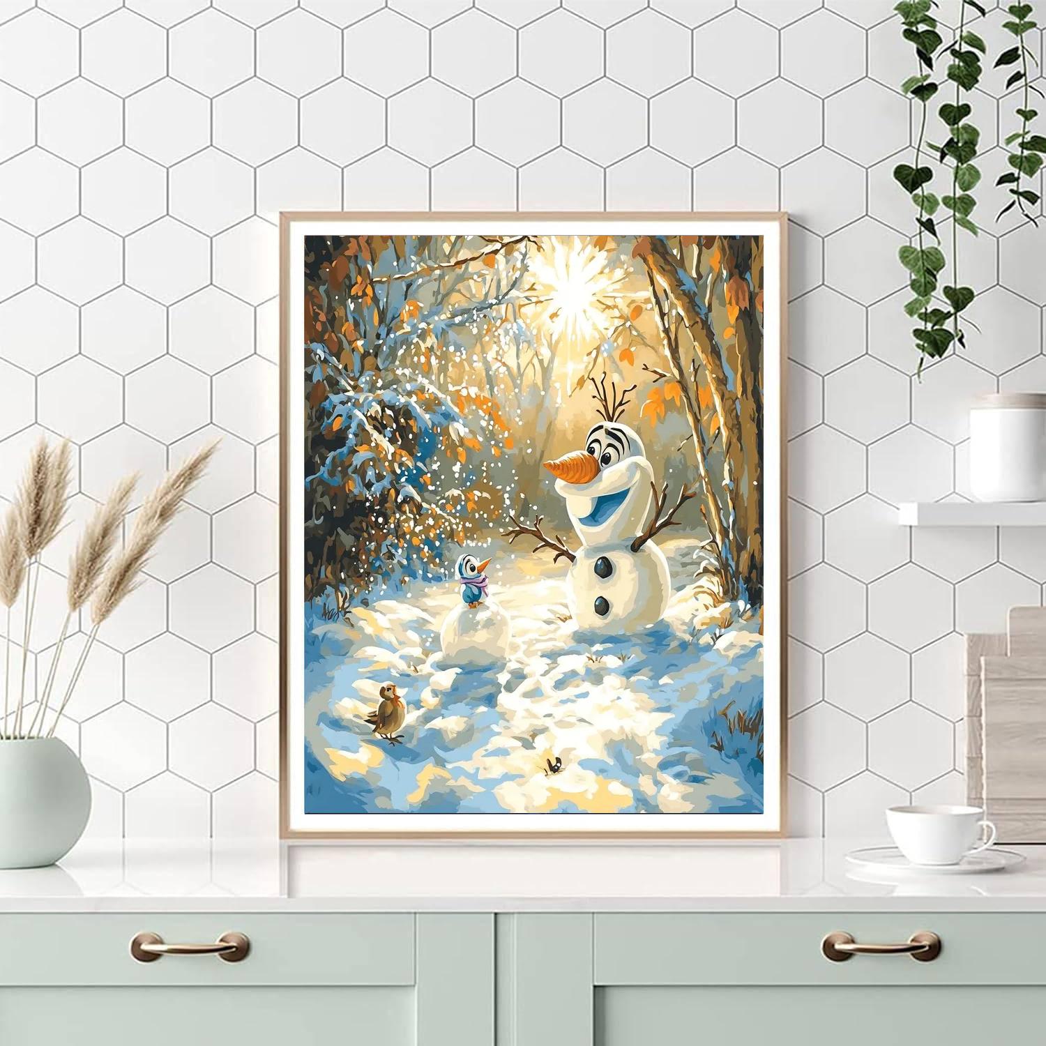 Olaf Sunny Snow Play painting number kit