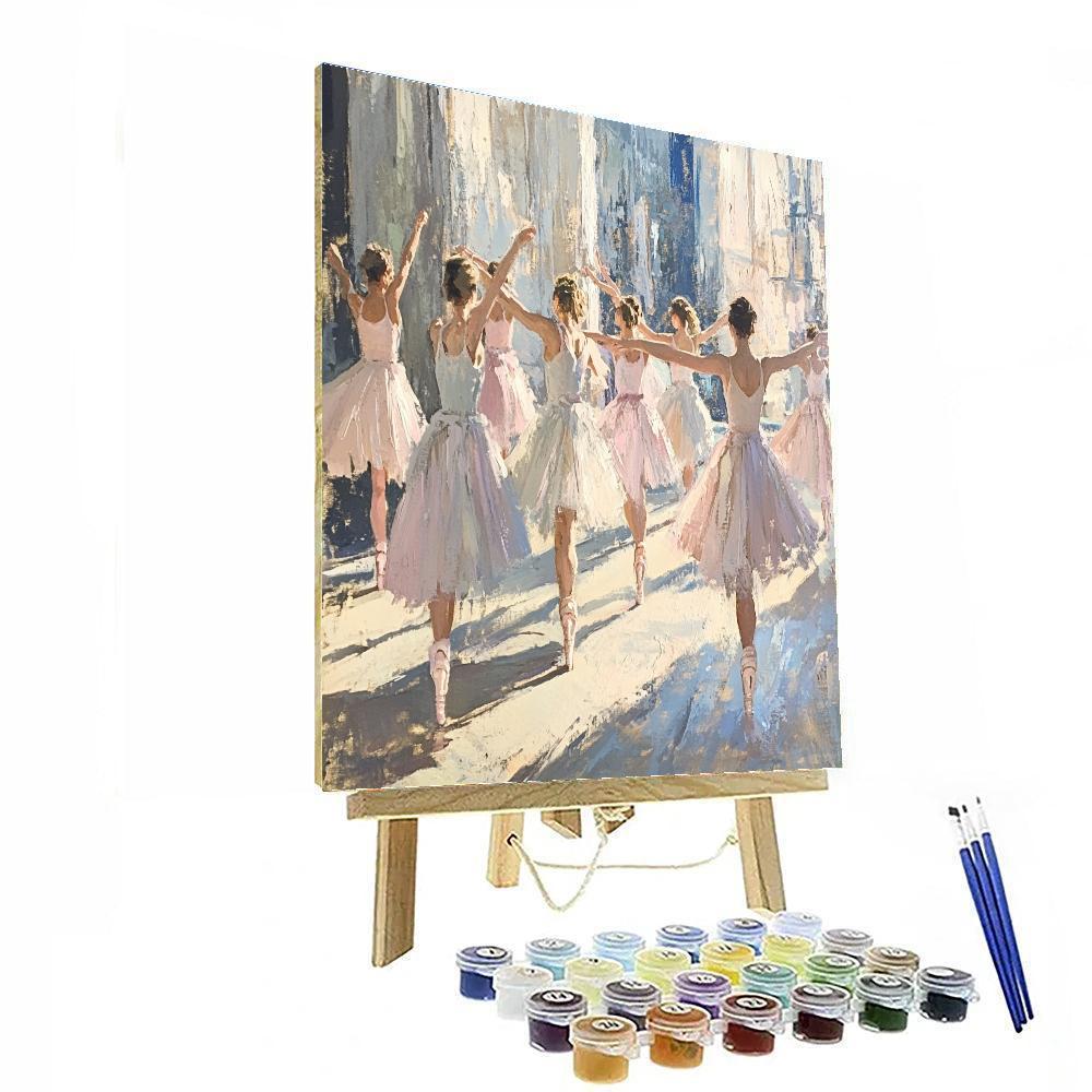 Edgar Degas Inspired Ballerina Rehearsal paint by numbers