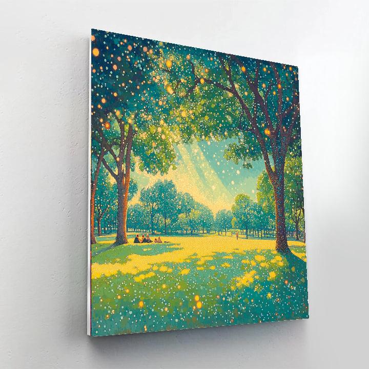 Georges Seurat Inspired Pointillist Park At Noon paint by numbers