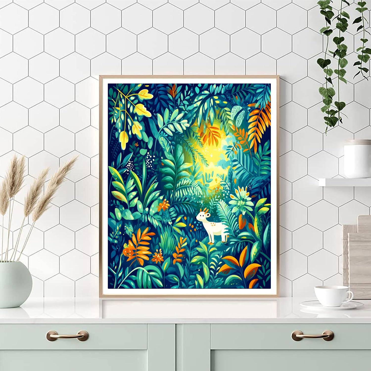 Henri Rousseau Inspired Jungle Expedition paint by numbers