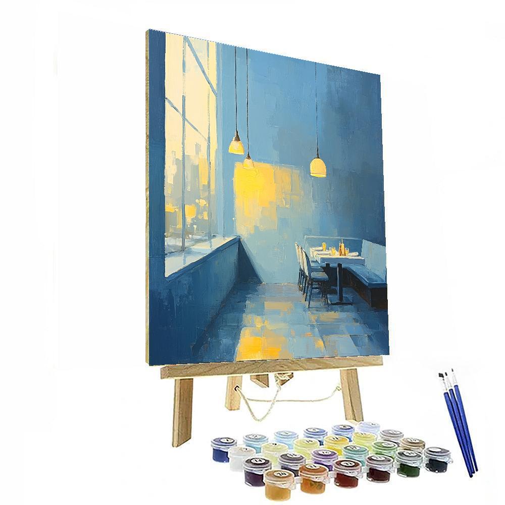 Edward Hopper Inspired Lonely Cafe At Dawn paint by numbers