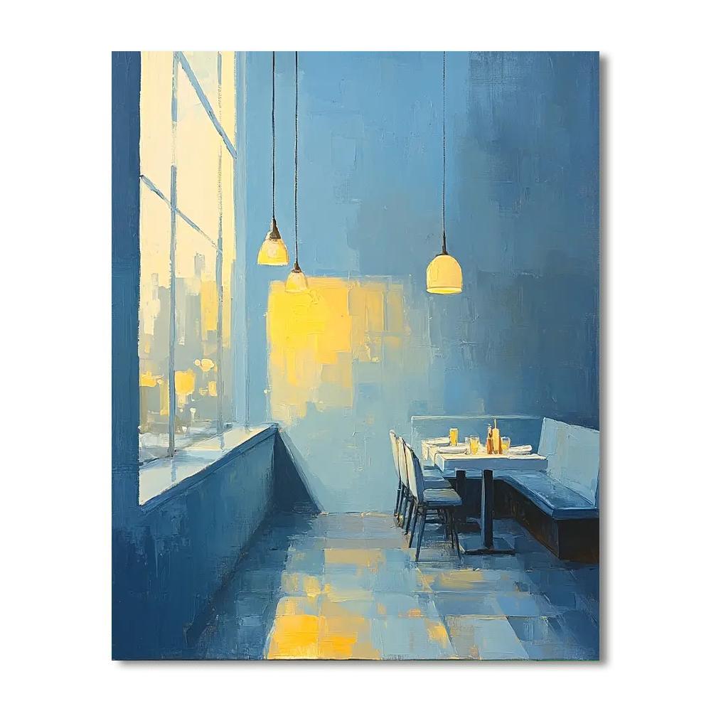 Edward Hopper Inspired Lonely Cafe At Dawn paint by numbers