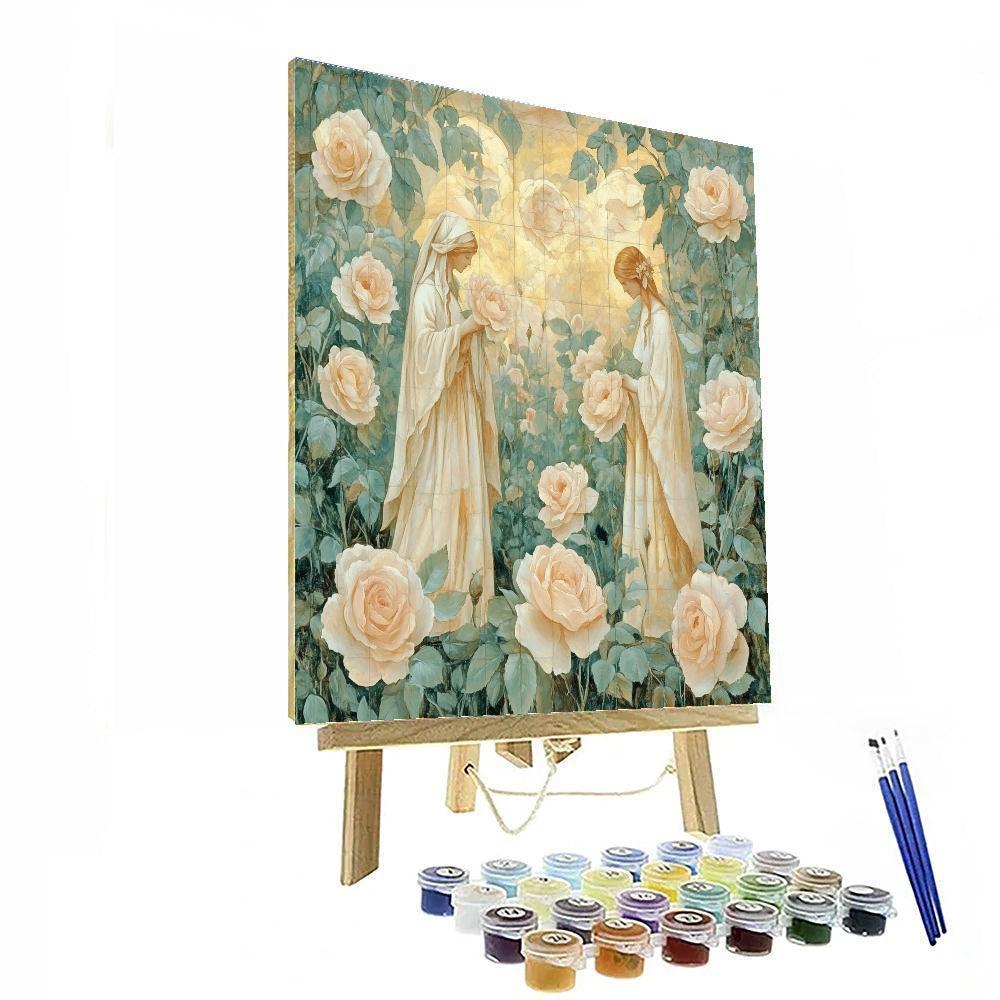 Botticelli Inspired Garden Of Roses DIY paint by numbers