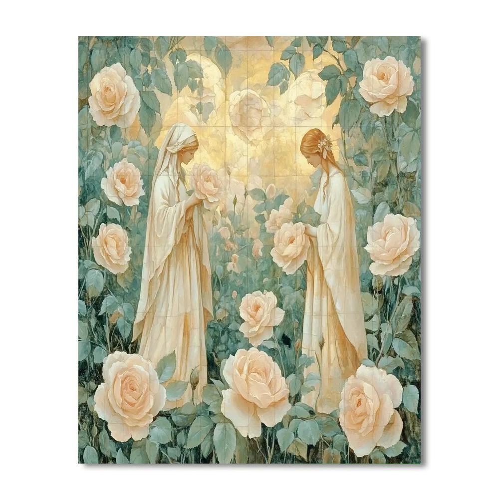 Botticelli Inspired Garden Of Roses DIY paint by numbers