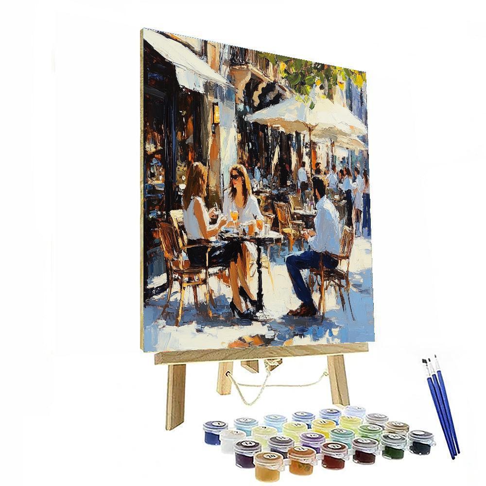 Edouard Manet Inspired Cafe Terrace paint by color