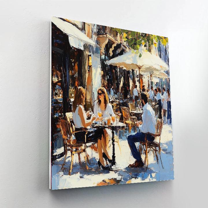 Edouard Manet Inspired Cafe Terrace paint by color