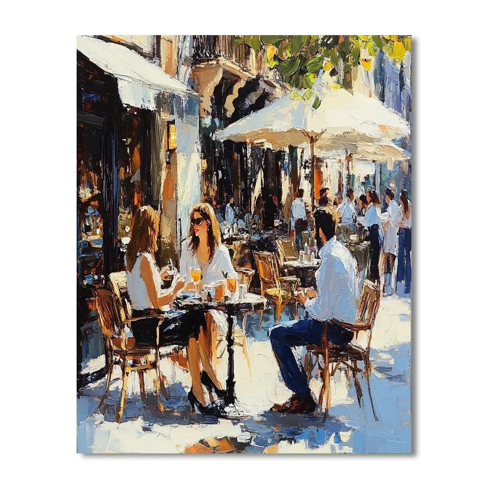 Edouard Manet Inspired Cafe Terrace paint by color