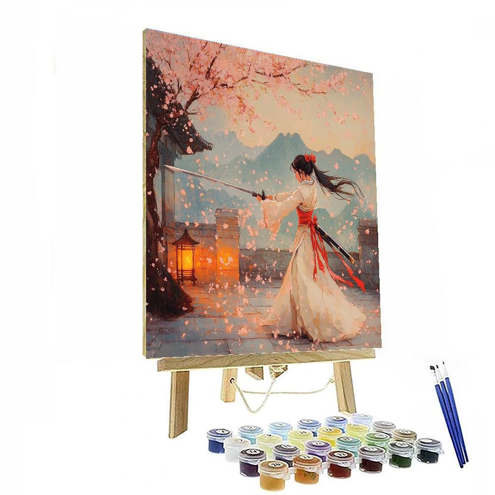 Mulan Cherry Blossom Walk painting number kit