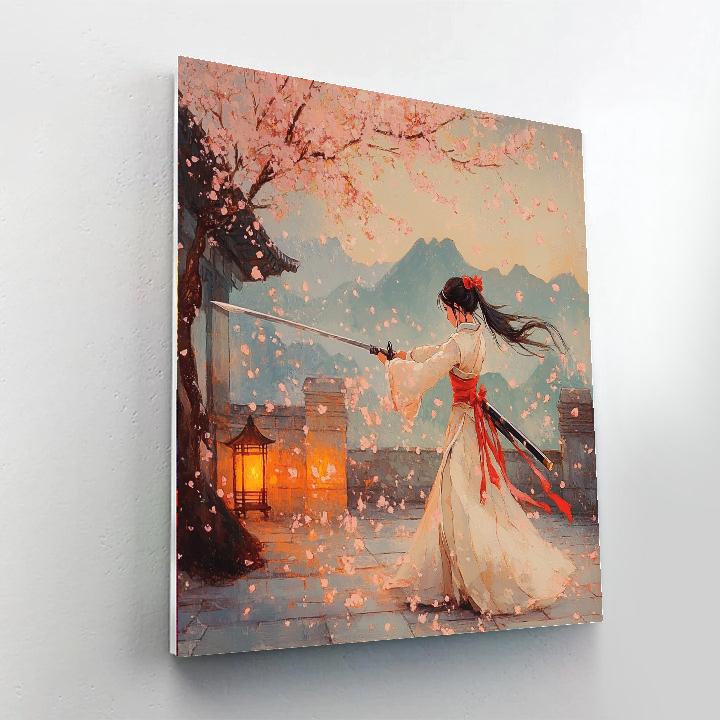 Mulan Cherry Blossom Walk painting number kit