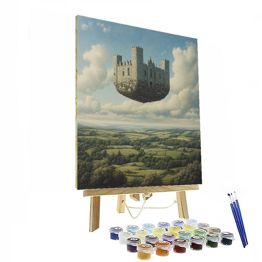 Rene Magritte Inspired Floating Castle Paint by numbers art