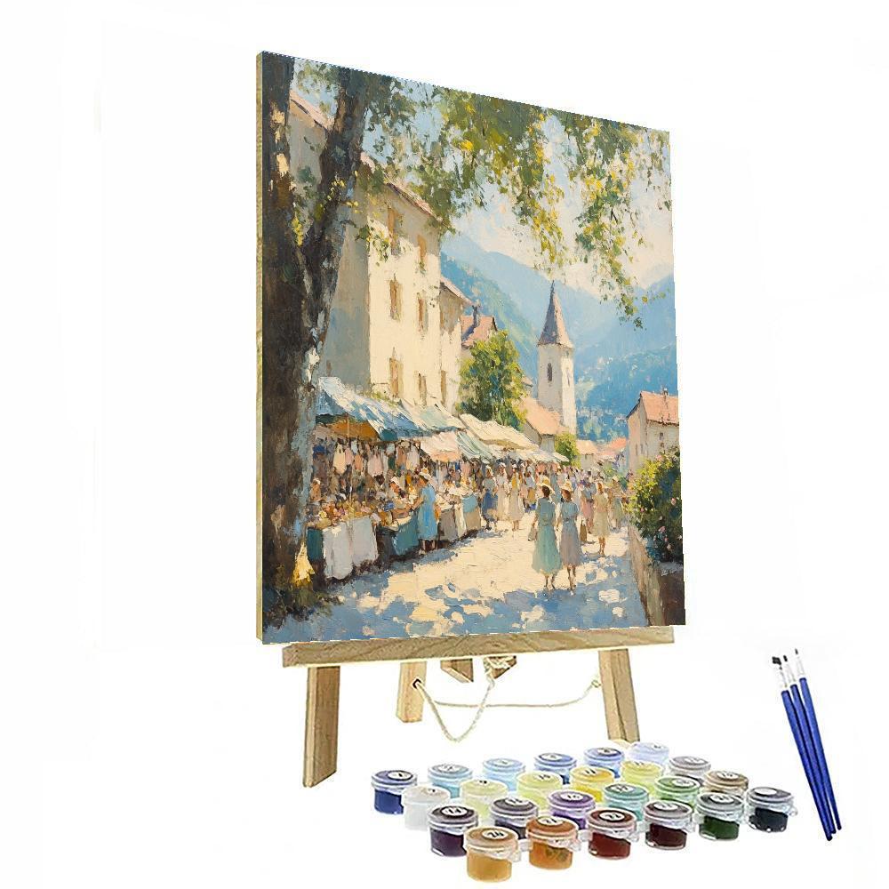 Camille Pissarro Inspired Village Market Morning Number painting