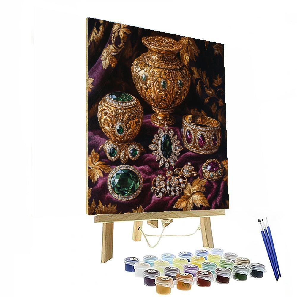 Gustav Klimt Inspired Decorative Jewelry Still Life Paint by numbers kits