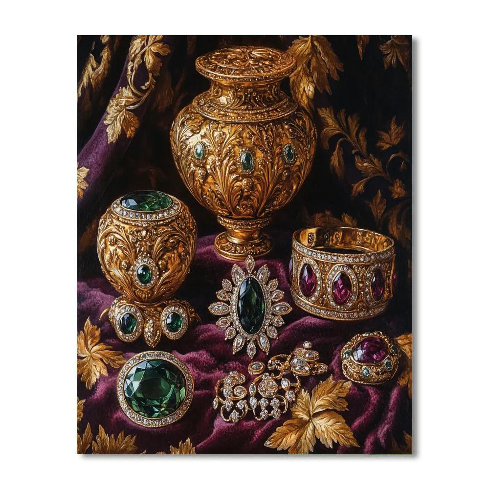 Gustav Klimt Inspired Decorative Jewelry Still Life Paint by numbers kits