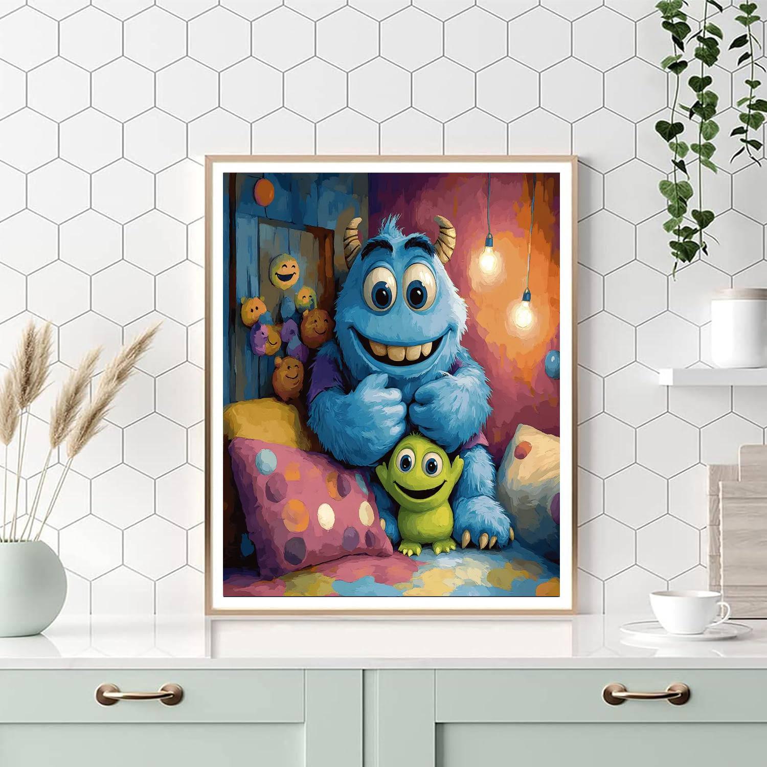 Sulley Monster Hug paint by color