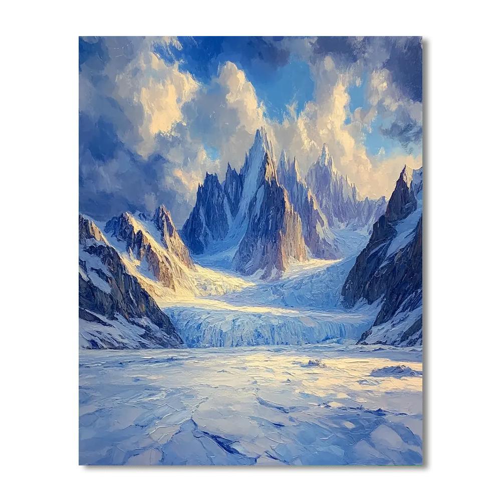 William Turner Inspired Mountain Glacier painting number kit