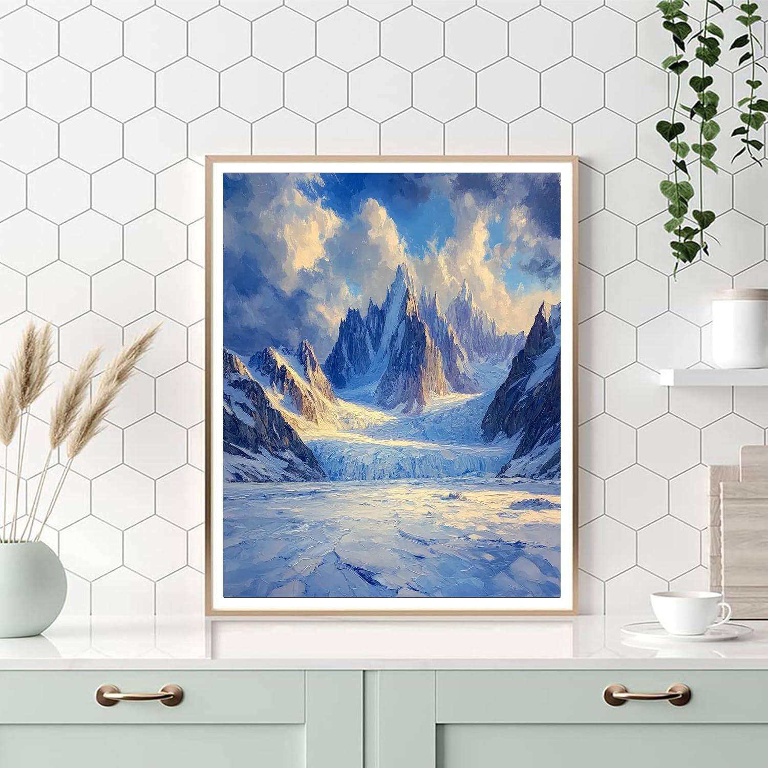 William Turner Inspired Mountain Glacier painting number kit
