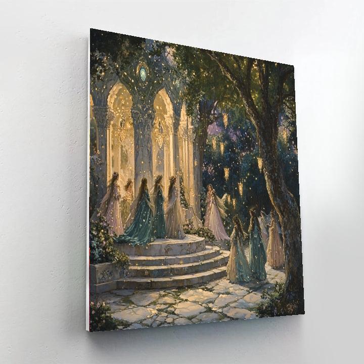 Edward BurneJones Inspired Fairy Court Numbered painting kits