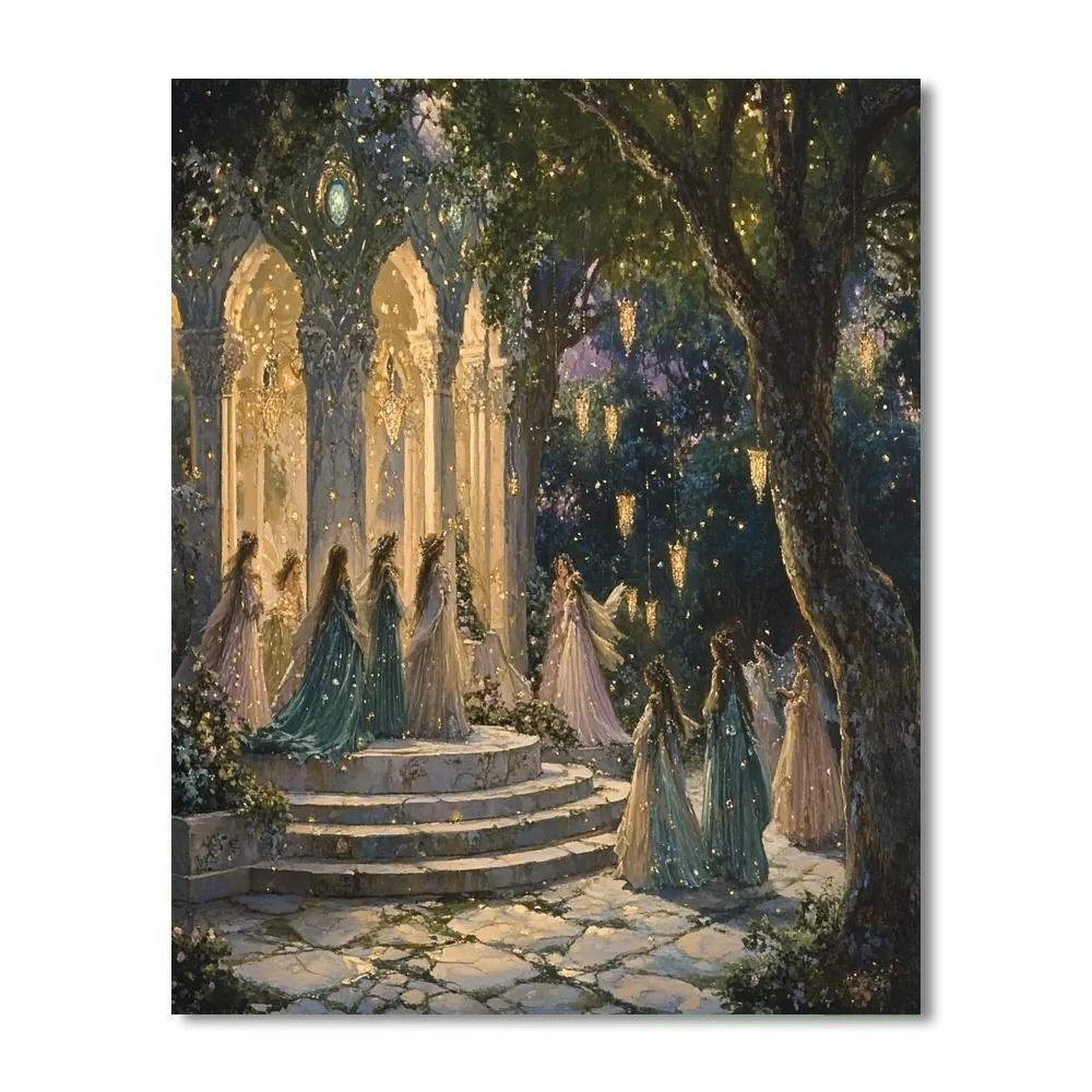 Edward BurneJones Inspired Fairy Court Numbered painting kits