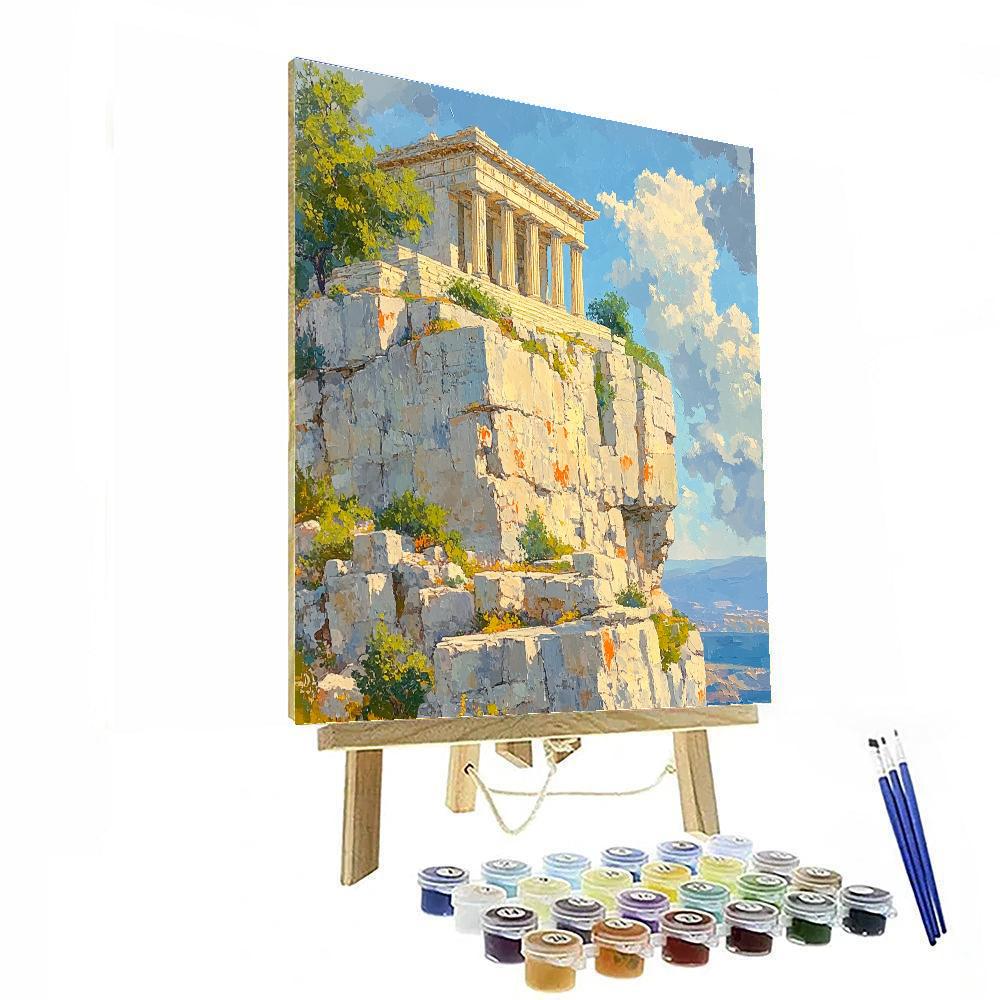 Renaissance Inspired Temple On A Cliff Paint by numbers art