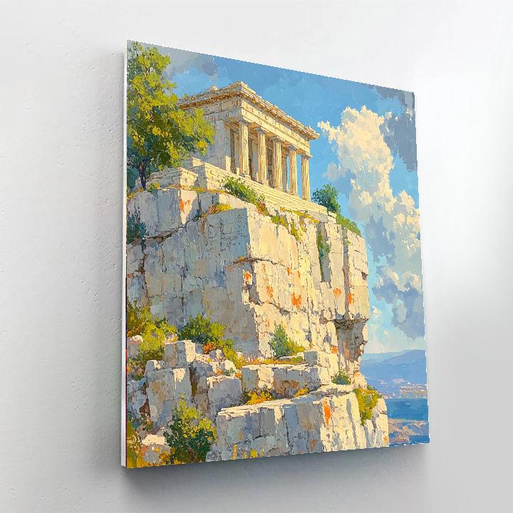Renaissance Inspired Temple On A Cliff Paint by numbers art