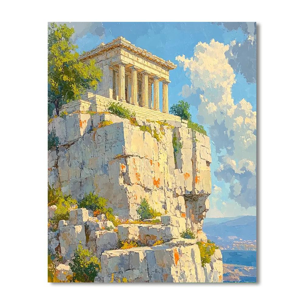 Renaissance Inspired Temple On A Cliff Paint by numbers art