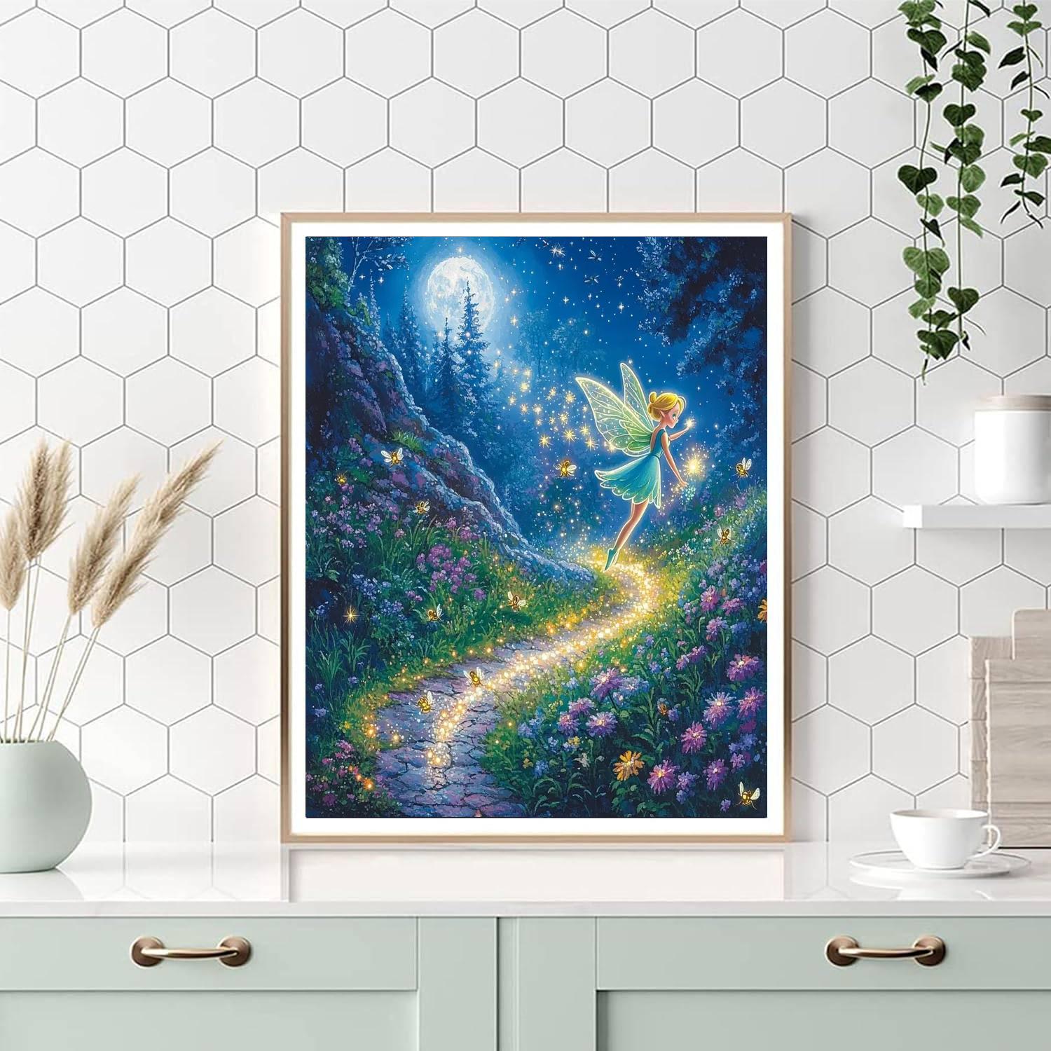 Tinker Bell Garden Glow paint by numbers