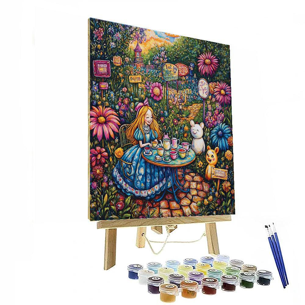 Alice Wonderland Tea Party Painting by numbers kit
