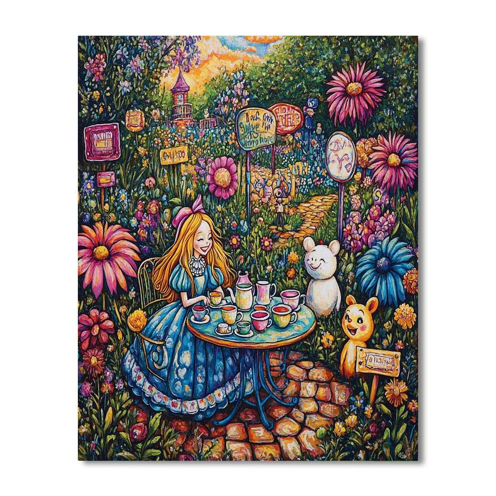 Alice Wonderland Tea Party Painting by numbers kit