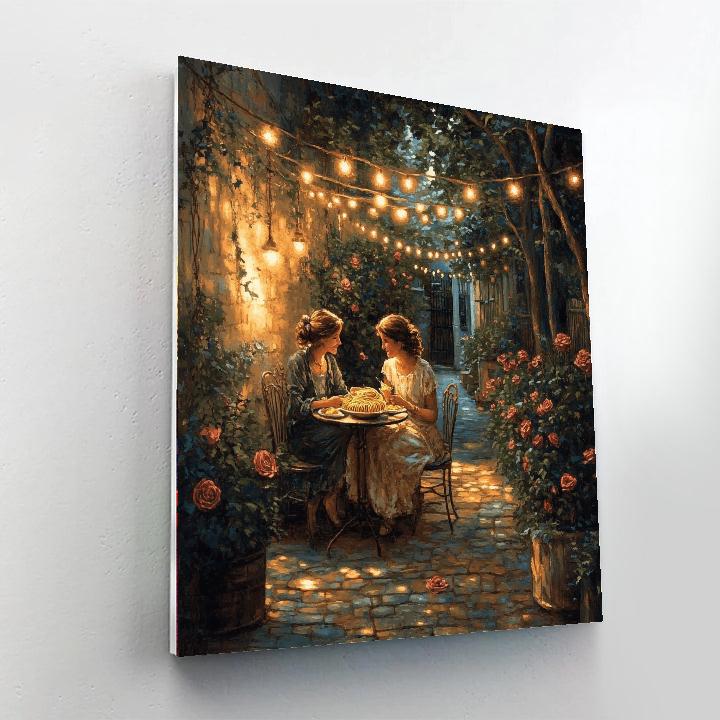 Lady And Tramp Spaghetti Date paint by numbers