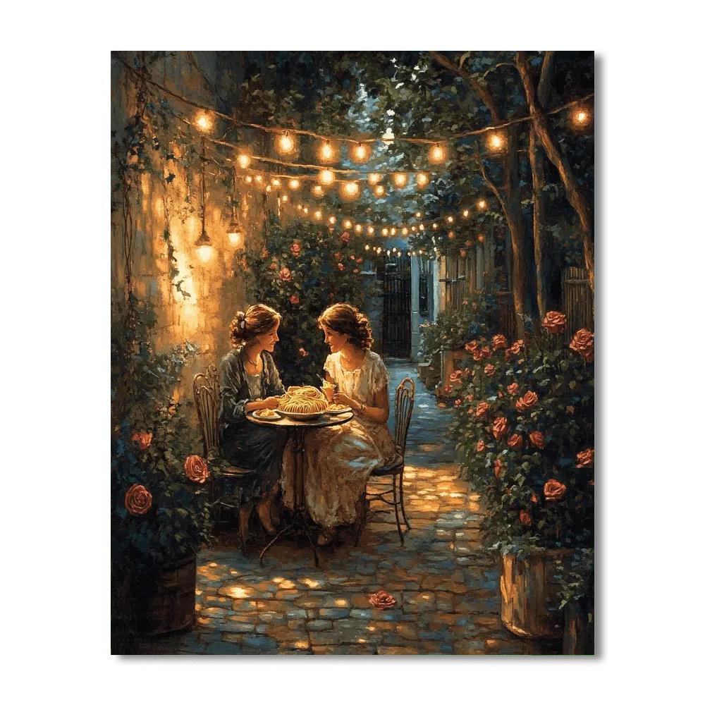 Lady And Tramp Spaghetti Date paint by numbers