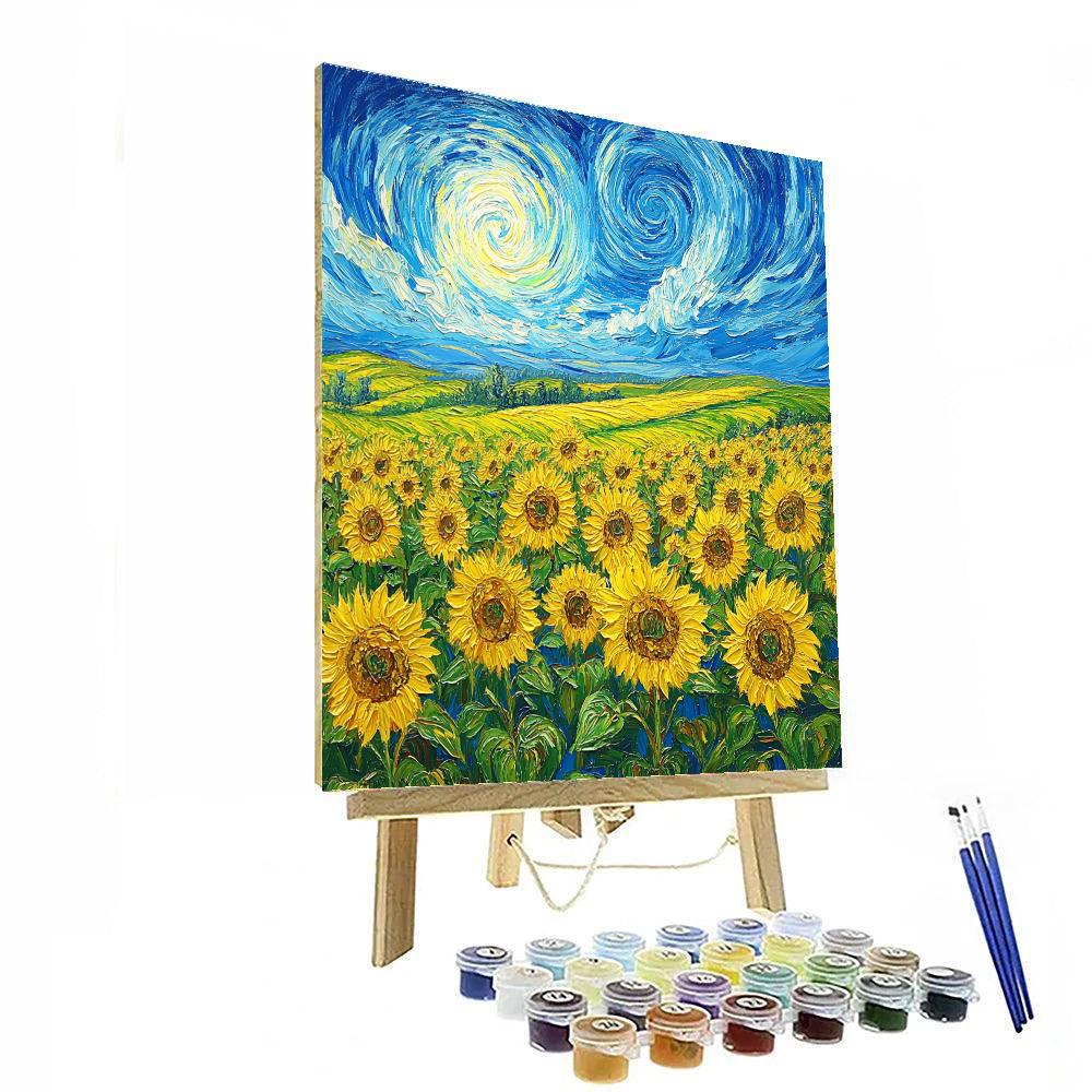 Van Gogh Inspired Sunflower Fields painting number kit