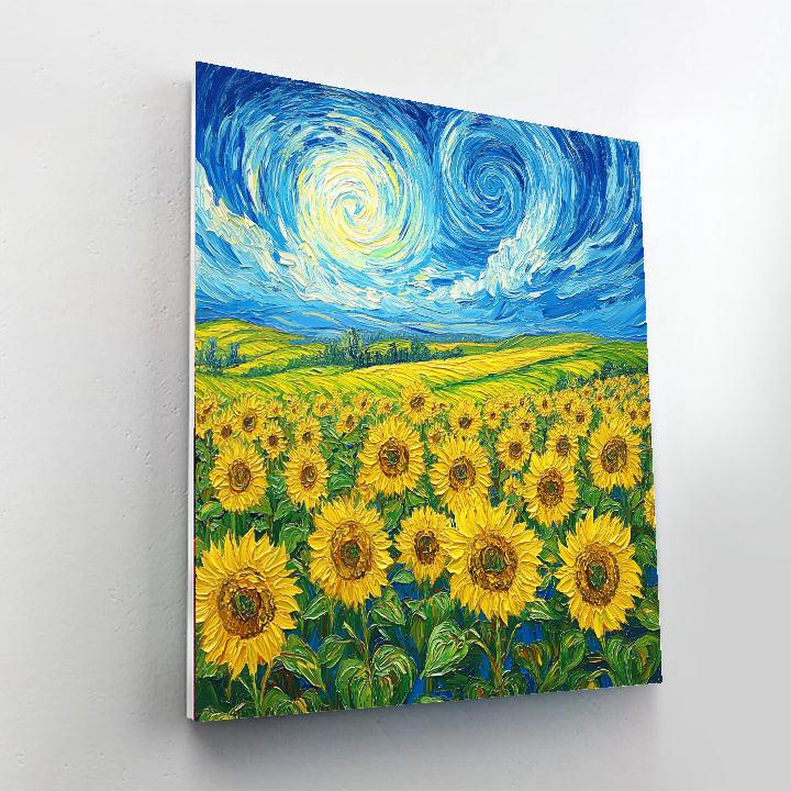 Van Gogh Inspired Sunflower Fields painting number kit