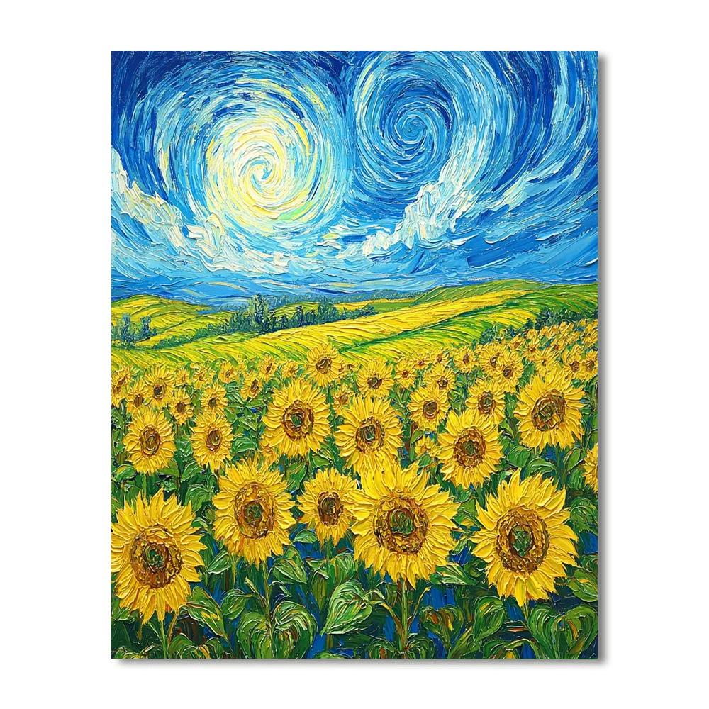 Van Gogh Inspired Sunflower Fields painting number kit