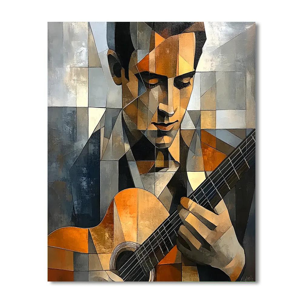 Picasso Inspired Abstract Guitarist Paint by numbers art