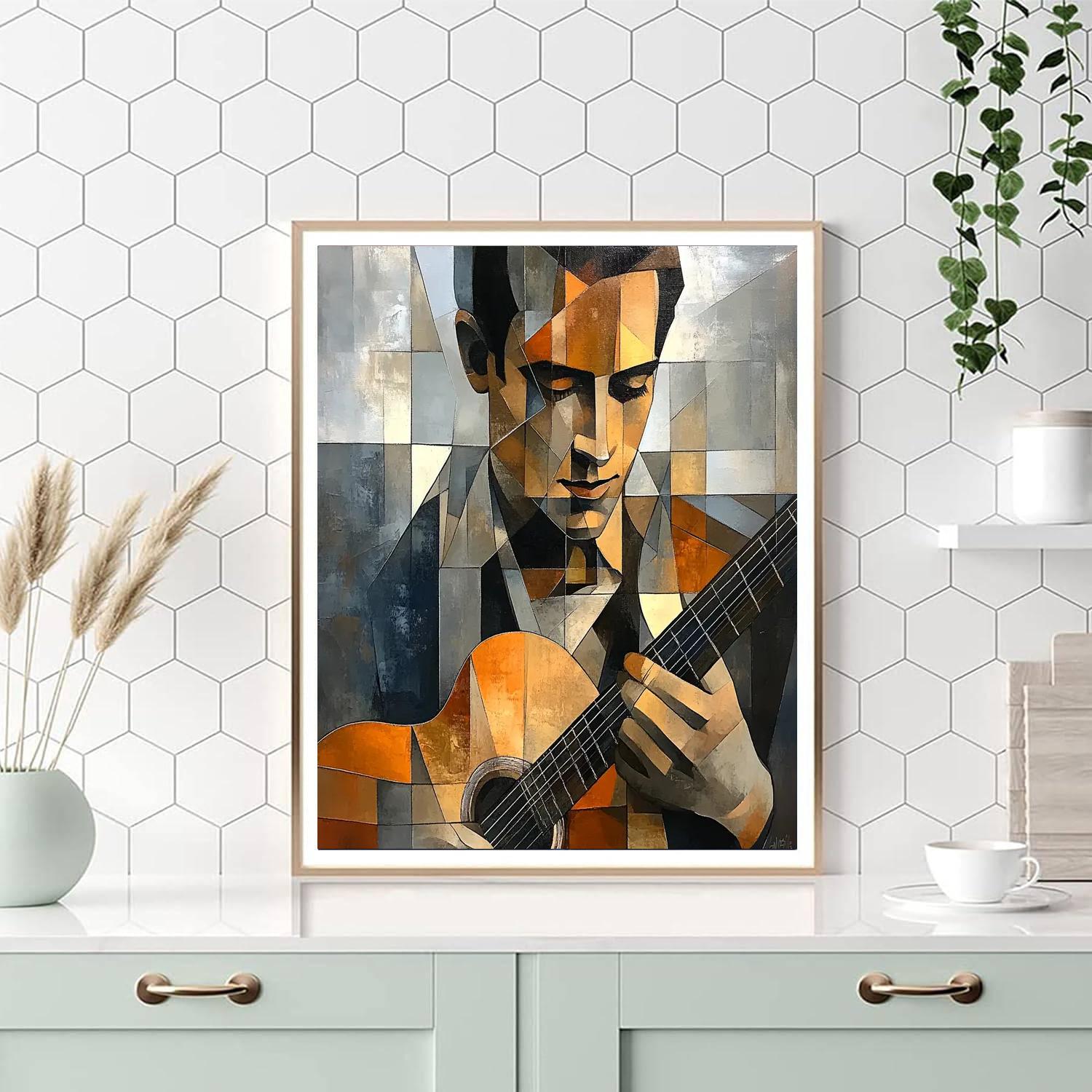 Picasso Inspired Abstract Guitarist Paint by numbers art