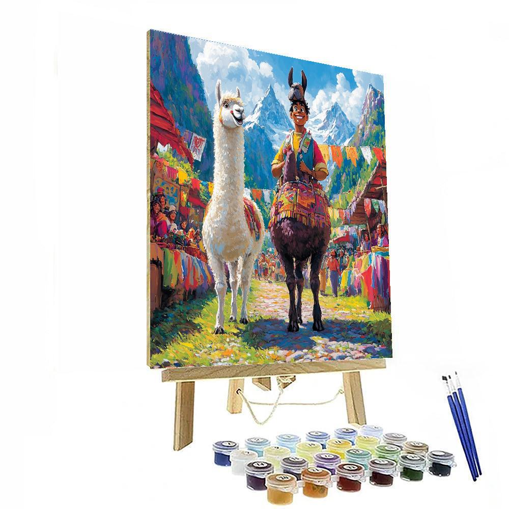 Kuzco Royal Llama Walk Numbered painting kits