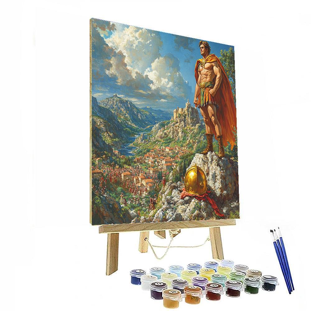 Hercules Hero Pose painting number kit